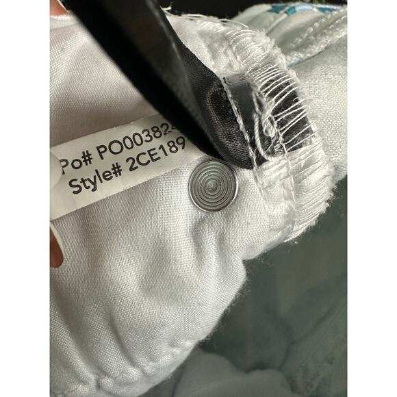 Boston Proper Denim Pants Women 10 Abstract Geometric Retro High Waisted White - Picture 8 of 9